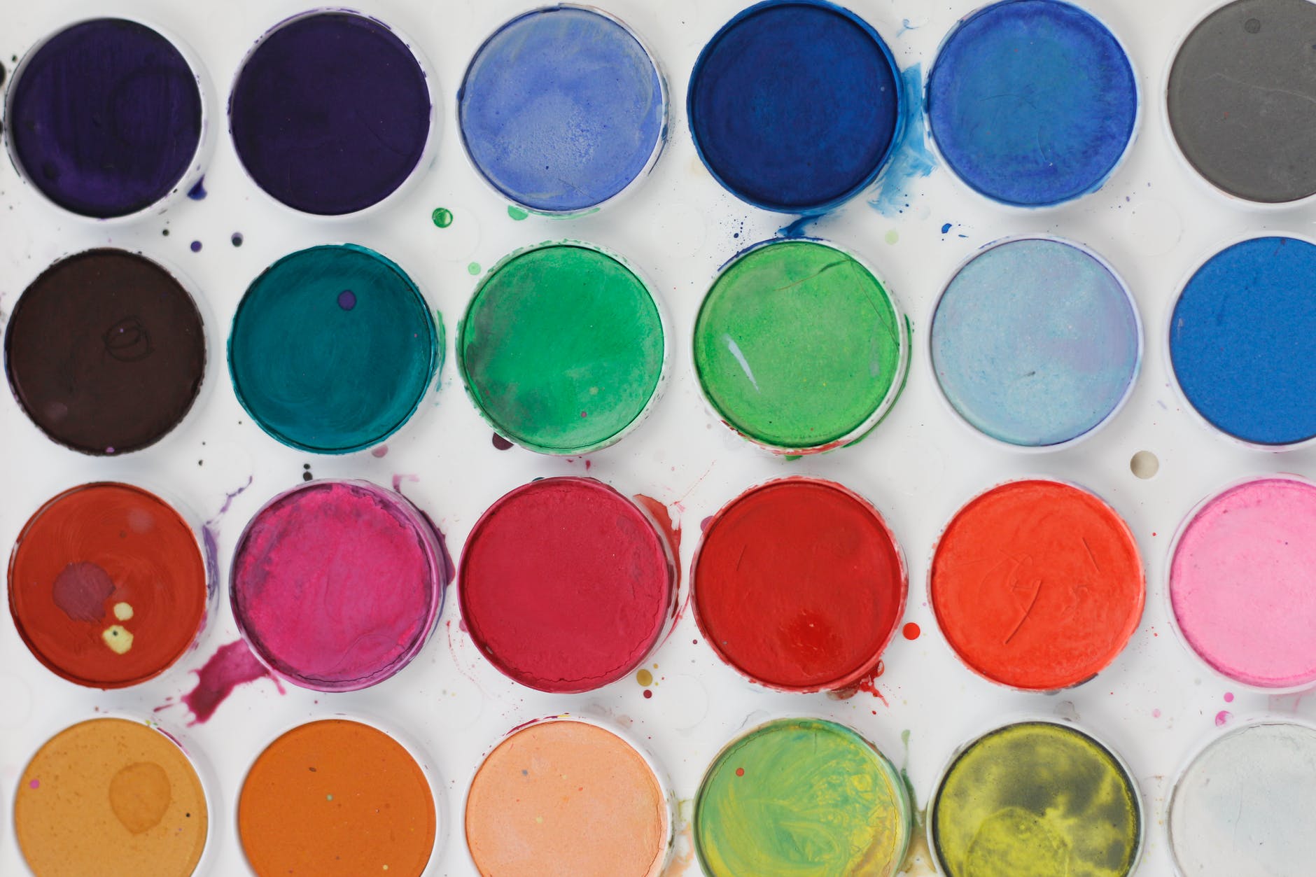 close up photo of watercolor palette